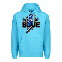 Ocean Blue back the blue with lightning bolt Premium Hoodie - Zillion Design Studio