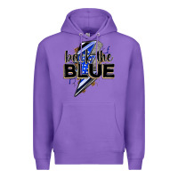Purple back the blue with lightning bolt Premium Hoodie - Zillion Design Studio