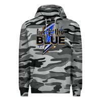 Slate Camo back the blue with lightning bolt Premium Hoodie - Zillion Design Studio