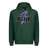 Sports Green back the blue with lightning bolt Premium Hoodie - Zillion Design Studio