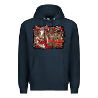 Navy all i want for christmas is a cow cowhide Premium Hoodie - RanaPortraitStore