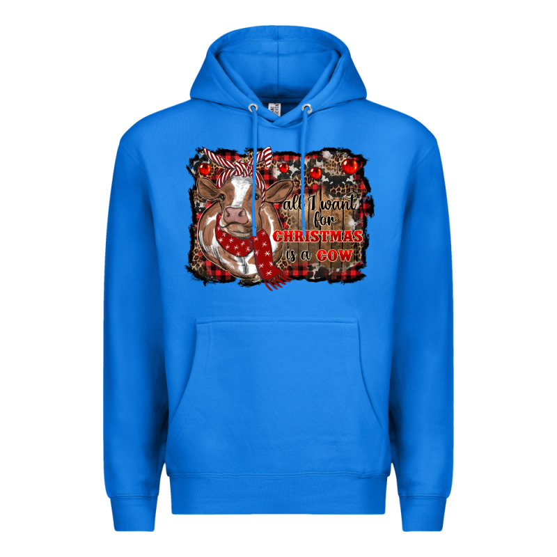 All I Want For Christmas Is A Cow Cowhide Premium Hoodie by RanaPortraitStore | Teevron
