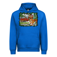Cobalt merry and bright  dachshund with farm Urban Hoodie - RanaPortraitStore