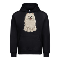 Black white pomeranian Urban Hoodie - RanaPortraitStore