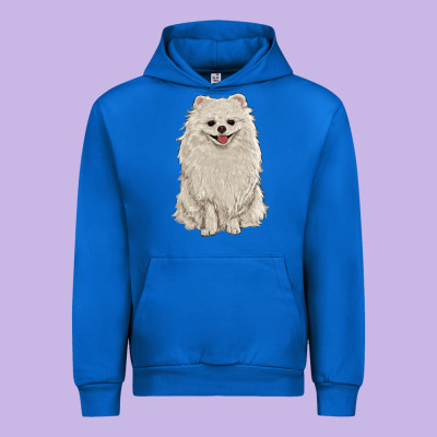 White Pomeranian Urban Hoodie Designed By Ranaportraitstore