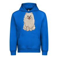 Cobalt white pomeranian Urban Hoodie - RanaPortraitStore
