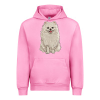 Fuchsia Pink white pomeranian Urban Hoodie - RanaPortraitStore