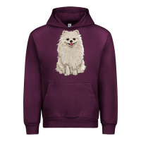 Mauve Wine white pomeranian Urban Hoodie - RanaPortraitStore