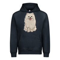 Navy white pomeranian Urban Hoodie - RanaPortraitStore