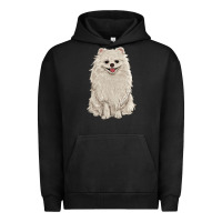 Pigment Black white pomeranian Urban Hoodie - RanaPortraitStore