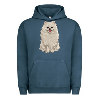 Pigment Midnight Navy white pomeranian Urban Hoodie - RanaPortraitStore
