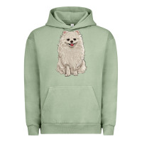 Pigment Oil Green white pomeranian Urban Hoodie - RanaPortraitStore