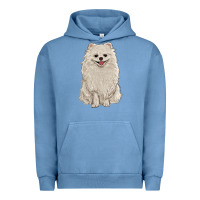 Pigment Pebble Blue white pomeranian Urban Hoodie - RanaPortraitStore