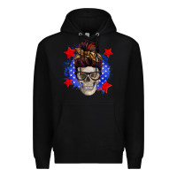 Black American mom skull Premium Hoodie - Zillion Design Studio