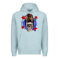 Blue Mist American mom skull Premium Hoodie - Zillion Design Studio