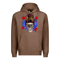 Chestnut American mom skull Premium Hoodie - Zillion Design Studio