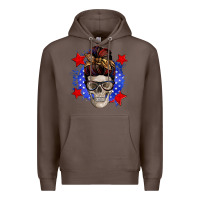 Coffee American mom skull Premium Hoodie - Zillion Design Studio