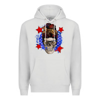 Dove Grey American mom skull Premium Hoodie - Zillion Design Studio