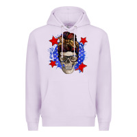 Lilac American mom skull Premium Hoodie - Zillion Design Studio