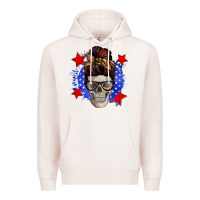Pale Pink American mom skull Premium Hoodie - Zillion Design Studio