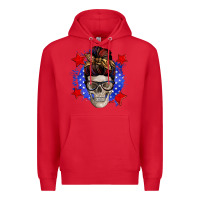 Red American mom skull Premium Hoodie - Zillion Design Studio