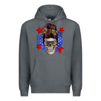 Rock American mom skull Premium Hoodie - Zillion Design Studio