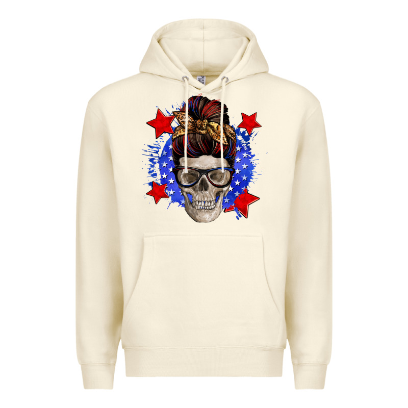 American Mom Skull Premium Hoodie by Zillion Design Studio | Teevron