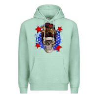 Seafoam American mom skull Premium Hoodie - Zillion Design Studio