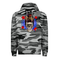Slate Camo American mom skull Premium Hoodie - Zillion Design Studio