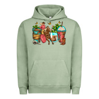 Pigment Oil Green cowgirl coffee cups Urban Hoodie - Zillion Design Studio