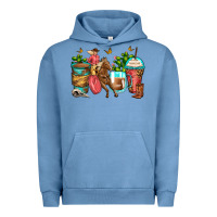 Pigment Pebble Blue cowgirl coffee cups Urban Hoodie - Zillion Design Studio
