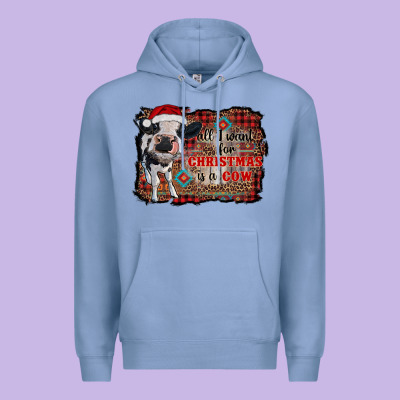 All I Want For Christmas Is A Cow Aztec Premium Hoodie Designed By Ranaportraitstore