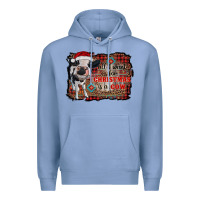 Colony Blue all i want for christmas is a cow aztec Premium Hoodie - RanaPortraitStore