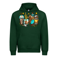 Forest Green cowboy coffee cups Urban Hoodie - Zillion Design Studio