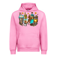 Fuchsia Pink cowboy coffee cups Urban Hoodie - Zillion Design Studio