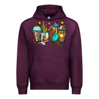 Mauve Wine cowboy coffee cups Urban Hoodie - Zillion Design Studio