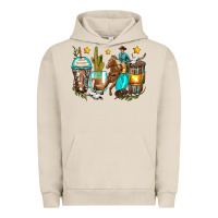 Pigment French Oak cowboy coffee cups Urban Hoodie - Zillion Design Studio