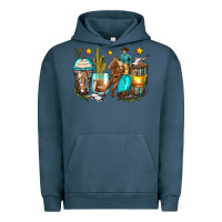 Pigment Midnight Navy cowboy coffee cups Urban Hoodie - Zillion Design Studio