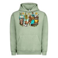 Pigment Oil Green cowboy coffee cups Urban Hoodie - Zillion Design Studio