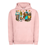 Pigment Salmon cowboy coffee cups Urban Hoodie - Zillion Design Studio