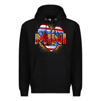 Black American mini heart Premium Hoodie - Zillion Design Studio