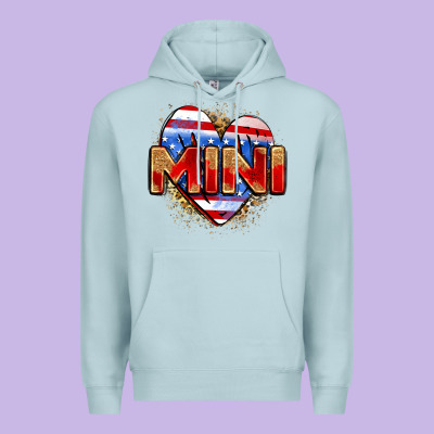 American Mini Heart Premium Hoodie Designed By Zillion Design Studio