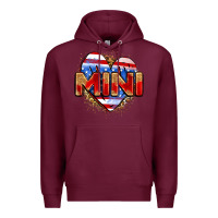 Burgundy American mini heart Premium Hoodie - Zillion Design Studio
