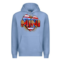 Colony Blue American mini heart Premium Hoodie - Zillion Design Studio