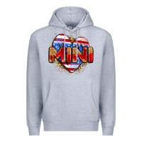 Heather Grey American mini heart Premium Hoodie - Zillion Design Studio