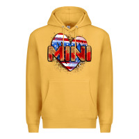 Mustard American mini heart Premium Hoodie - Zillion Design Studio