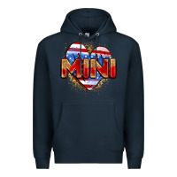 Navy American mini heart Premium Hoodie - Zillion Design Studio