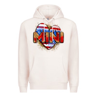 Pale Pink American mini heart Premium Hoodie - Zillion Design Studio