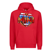 Red American mini heart Premium Hoodie - Zillion Design Studio
