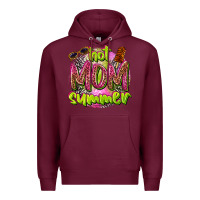 Burgundy hot mom summer Premium Hoodie - texasbilliewilder